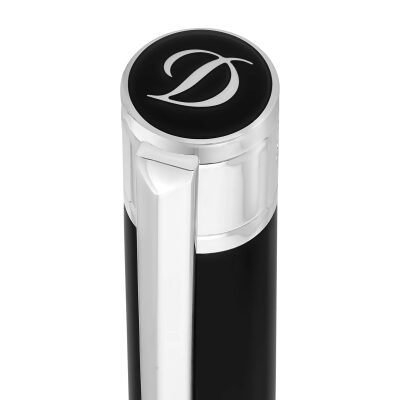 stylo st dupont initial stylo à bille noir et chrome
