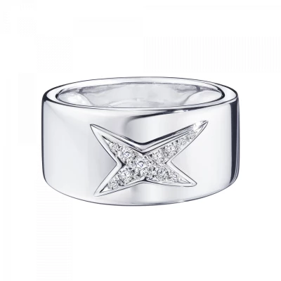 BAGUE MAUBOUSSIN ETOILE DIVINE N°1 OR BALNC PAVAGE DIAMANT