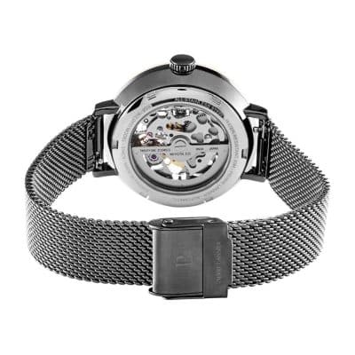 MONTRE PIERRE LANNIER AUTOMATIC GRIS BRACELET ET BOITIER ACIER GRIS MOUVEMENT AUTOMATIQUE SQUELETTE