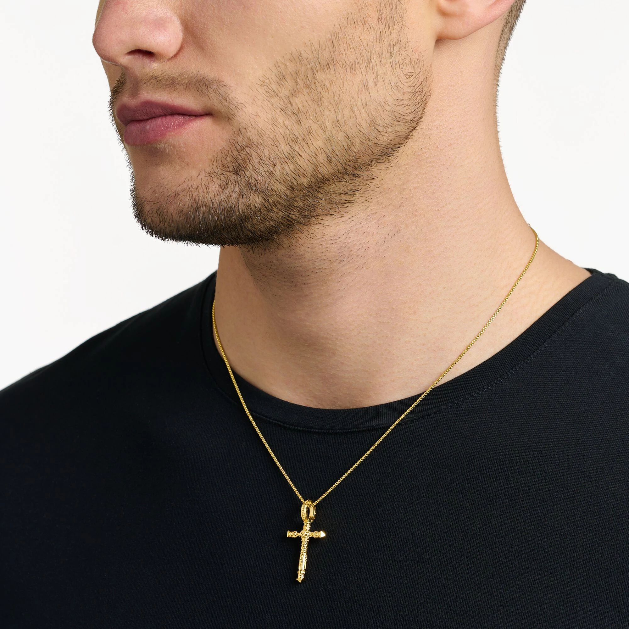 pendentif thomas sabo croix or rebel at heart homme