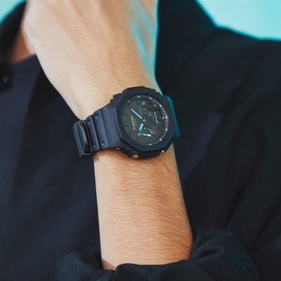 montre g shock classic utility black inde bleus aiguilles bleues