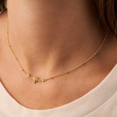 collier agatha ras du cou ourse doré étoile et oxy de de zirconium