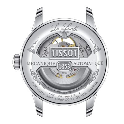 montre tissot le locle powermatic 80 open heart cadran blanc bracelet cuir marron automartique