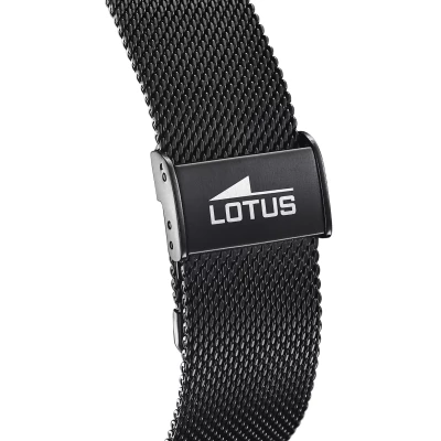 montre lotus connectée smartwatch acier noir bracelet maillie milanaise bracelet silicone noir en supplément