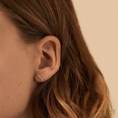 boucles d'oreilles agatha barshine argent barrette avec oxydes de zirconium
