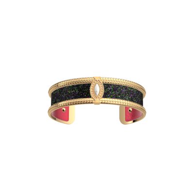 bracelet manchette les georgettes persane finition dorée 14 mm cuir réversible