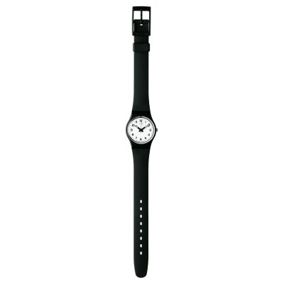 montre swatch lady something new bracelet noir cadran blanc