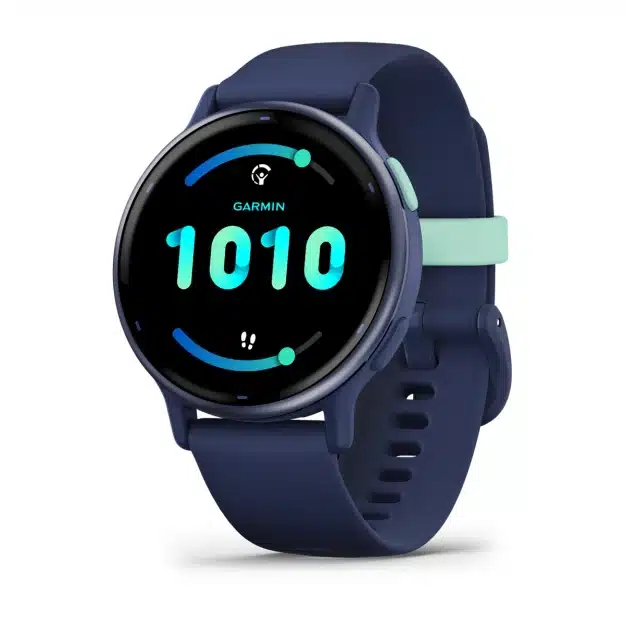 montre garmin vívoactive® 5 Boitier bleu marine avec lunette en aluminium Metallic Blue Gold et bracelet silicone bleu marine 010-02862-12 montre garmin vívoactive® 5 Boitier bleu marine avec lunette en aluminium Metallic Blue Gold et bracelet silicone bleu marine