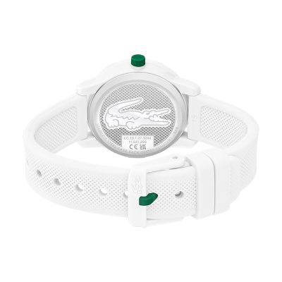 montre lacoste kids 12.12 blanc bracelet silicone blanc cadran blanc