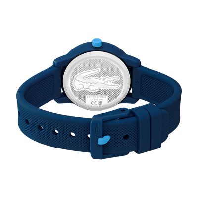 montre lacoste 12.12 kids bleu marine bracelet silicone bleu