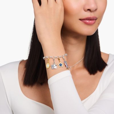 pendentif charm thomas sabo étoile dorée bleu foncé charm