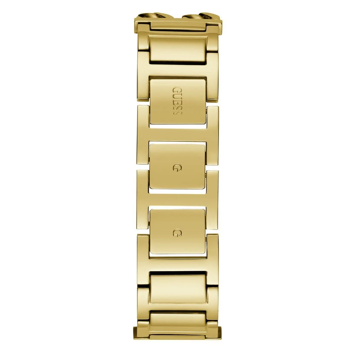 montre guess femme ladies trend MOD iD acier doré double bracelet cadran rectangulaire
