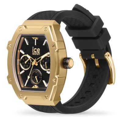 montre ice watch ice boliday golden black bracelet silicone noir