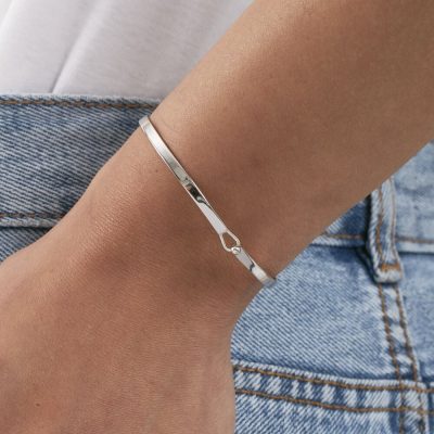 bracelet agatha jonc bangle argent plat