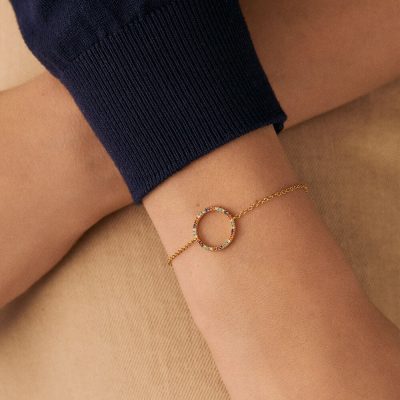 Bracelet souple agatha rainbow multicolore doré rond