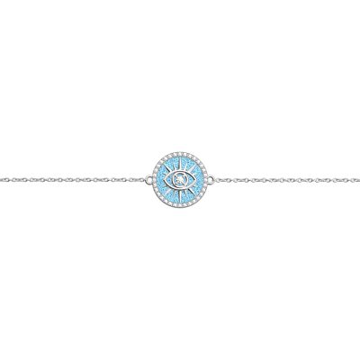 bracelet chaine œil les Georgettes finition argentée