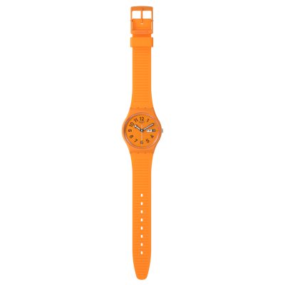 montre swatch trendy lines in sienna boitier et bracelet orange cadran orange