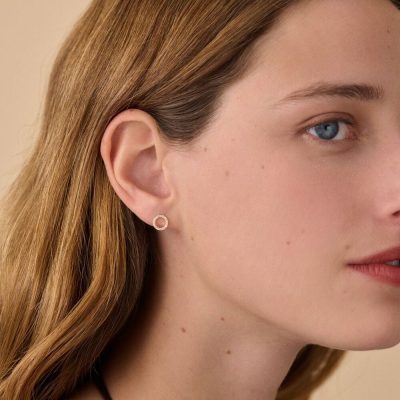 boucles d'oreilles agatha rondou puces cristal doré