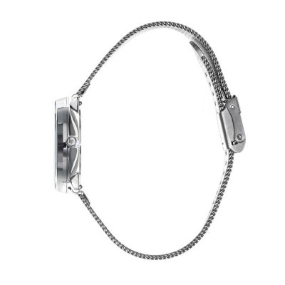 montre lip femme dauphine 29 mm acier bracelet maille milanaise