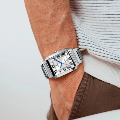 montre festina homme acier on the square cadran blanc