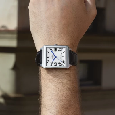montre pour homme festina on the square acier et cuir noir cadran blanc quartz