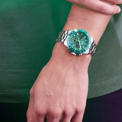 montre festina femme ceramic verte et acier chronographe quartz lunette céramique verte