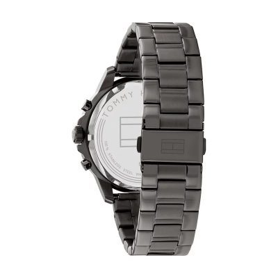 montre tommy hilfiger henry acier gris cadran squelette index acier rose