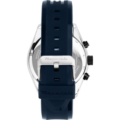 montre maserati homme traguardo acier et silicone bleu
