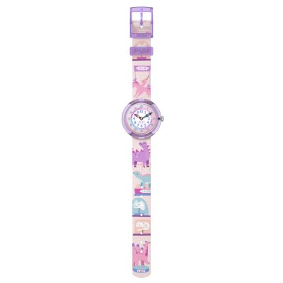 montre flik flak dinology enfant rose