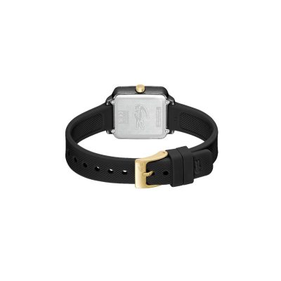 montre lacoste femme 12.12 flow boitier carré silicone noir
