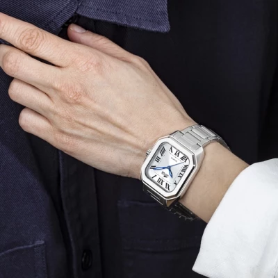 montre lotus femme carrée acier et blanc boitier carré