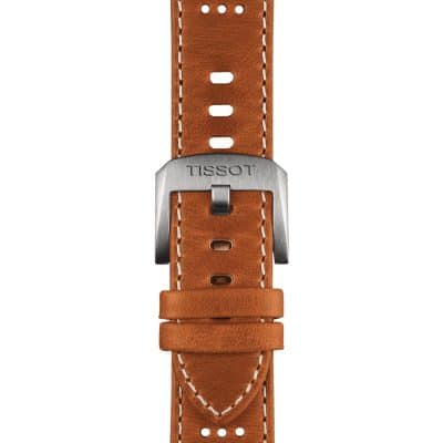 montre tissot PR516 powermatic 80 bracelet cuir marron cadran noir automatique