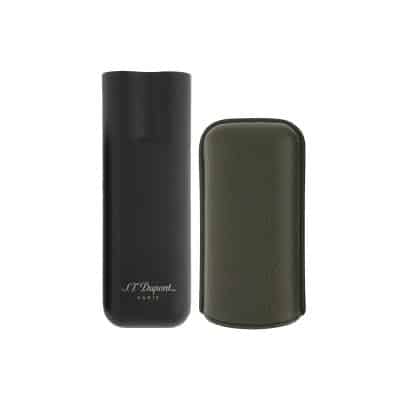 étui à cigare ST dupont double cuir kaki noir mat