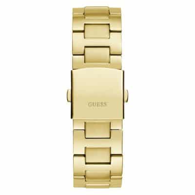 montre guess homme equity acier doré et vert multifonctions