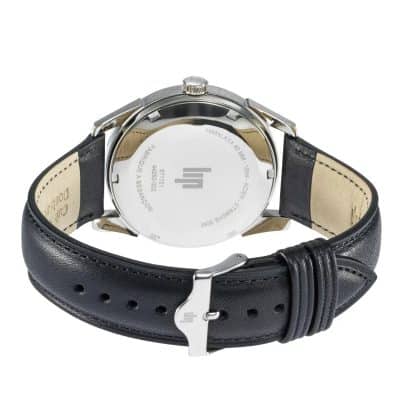 montre lip himalaya classic 40 mm acier et cuir noir quartz cadran noir