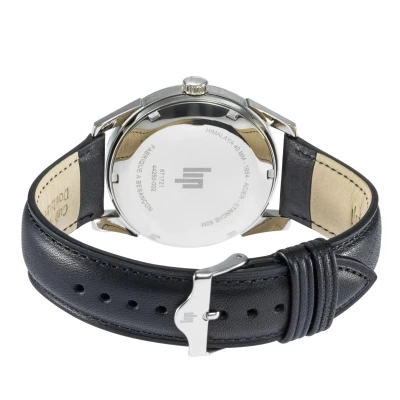 montre lip himalaya classic 40 mm acier et cuir noir quartz cadran noir