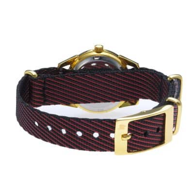 montre minilip lip femme acier doré et bracelet nato bordeaux