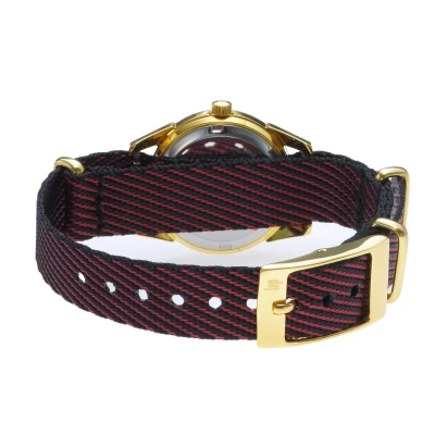 montre minilip lip femme acier doré et bracelet nato bordeaux