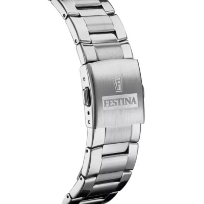 montre festina homme timeless chronographe acier cadran blanc