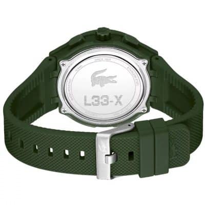 montre-lacoste-homme collection-lc33-en-silicone-kaki quartz digital