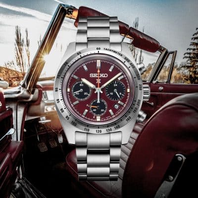 montre seiko prospex-speedtimer-chronographe-solaire-cadran-rouge édition limitée