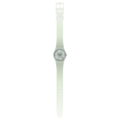 montre swatch lady serenity of sage 25 mm bracelet silicone tie and dye vert d'eau