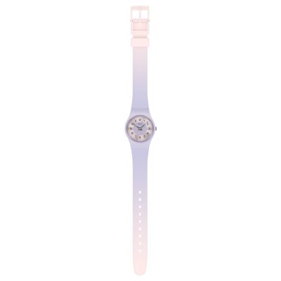 montre swatch lady lilac lightness bracelet silicone violet tie and dye