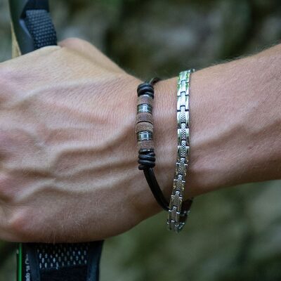 bracelet rochet acier-santorin-6mm-acier-21cm homme