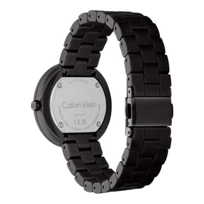 montre calvin klein ck pure céramique noire femme boitier céramique