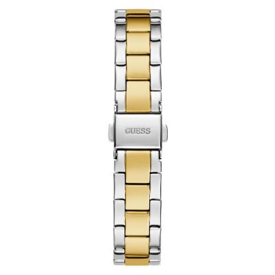 montre guess femme mini luna doré acier bicolore cadran doré