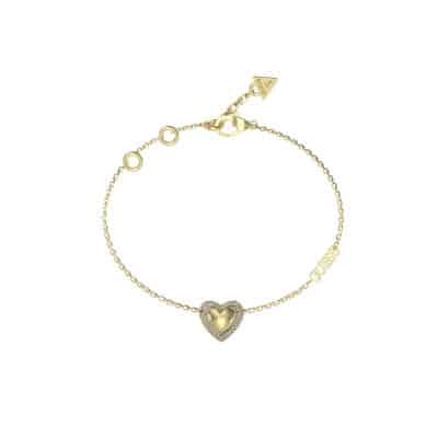 bracelet guess femme beloved acier doré coeur doré et cristaux