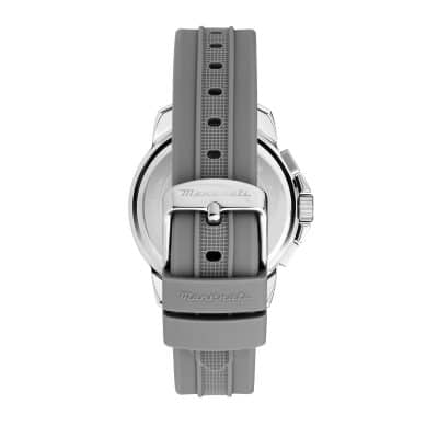 Montre Maserati sucesso homme boitier acier et bracelet silicone gris cadran gris