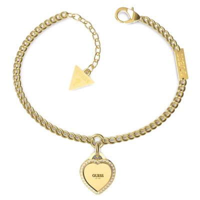bracelet femme-guess-bijoux--fine-heart acier doré