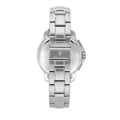 montre maserati successo acier et cadran bleu ciel
